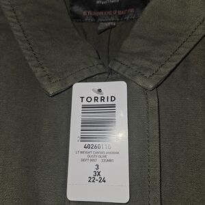Torrid Dusty Olive Lightweight Canvas Anorak